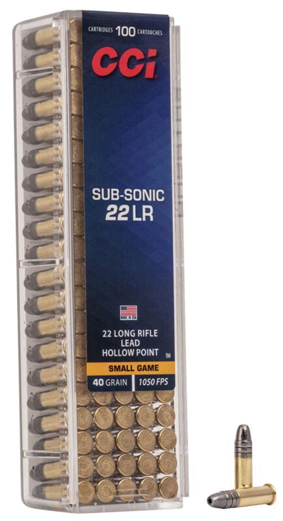 CCI 0056 Subsonic Small Game 22 LR 40 gr Lead Hollow Point LHP 100 Per Box