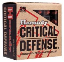 Hornady 90250 Critical Defense Personal Defense 9mm Luger 115 gr Hornady Flex Tip eXpanding FTX 25