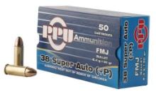 PPU PPH38SU Handgun 38 Super P 130 gr Full Metal Jacket 50 Per Box