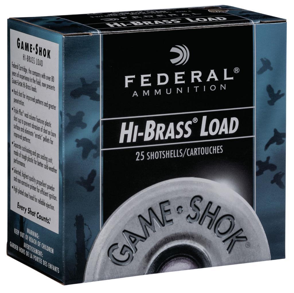 Federal H1265 GameShok High Brass 12 Gauge 2.75 1 14 oz 1330 fps 5 Shot 25 Bx