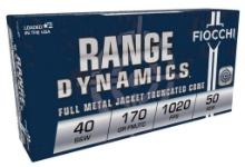 Fiocchi 40SWA Range Dynamics Pistol 40 SW 170 gr Full Metal Jacket TruncatedCone TCFMJ 50 Per Box