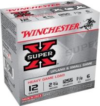 Winchester Ammo XU12H6 Super X Heavy Game Load 12 Gauge 2.75 1 18 oz 1255 fps 6 Shot 25 Bx
