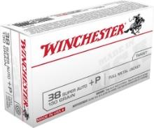 Winchester Ammo Q4205 USA 38 Super P 130 gr Full Metal Jacket 50 Per Box