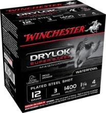 Winchester Ammo XSV1234 Drylok Super Steel Magnum 12 Gauge 3 1 14 oz 1400 fps 4 Shot 25 Bx