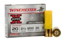 Winchester Ammo XB203 Super X 20 Gauge 2.75 20 Pellets 3 Buck Shot 5 Bx