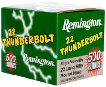 Remington Ammunition 21241 Thunderbolt 22 LR 40 gr Round Nose RN 500 Box