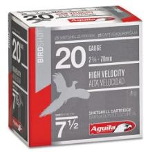 Aguila 1CHB2007 Birdshot High Velocity 20 Gauge 2.75 1 oz 7.5 Shot 25 Per Box