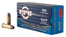 PPU PPH44MF Handgun 44 Rem Mag 300 gr Semi Jacketed Flat Point 50 Per Box