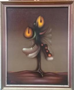 Antique Oil canvas painting Surrealism - Fantasy