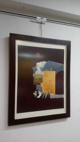 Antique Peruvian Master Contemporary Venancio Shinki / Cardboard Painting Signed