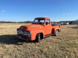 1955 FORD F100 HAS MOTOR JUST NOT CURRENTLY RUNNING. THIS IS A VERY STRAIGHT CLEAN TRUCK. SELLS WITH