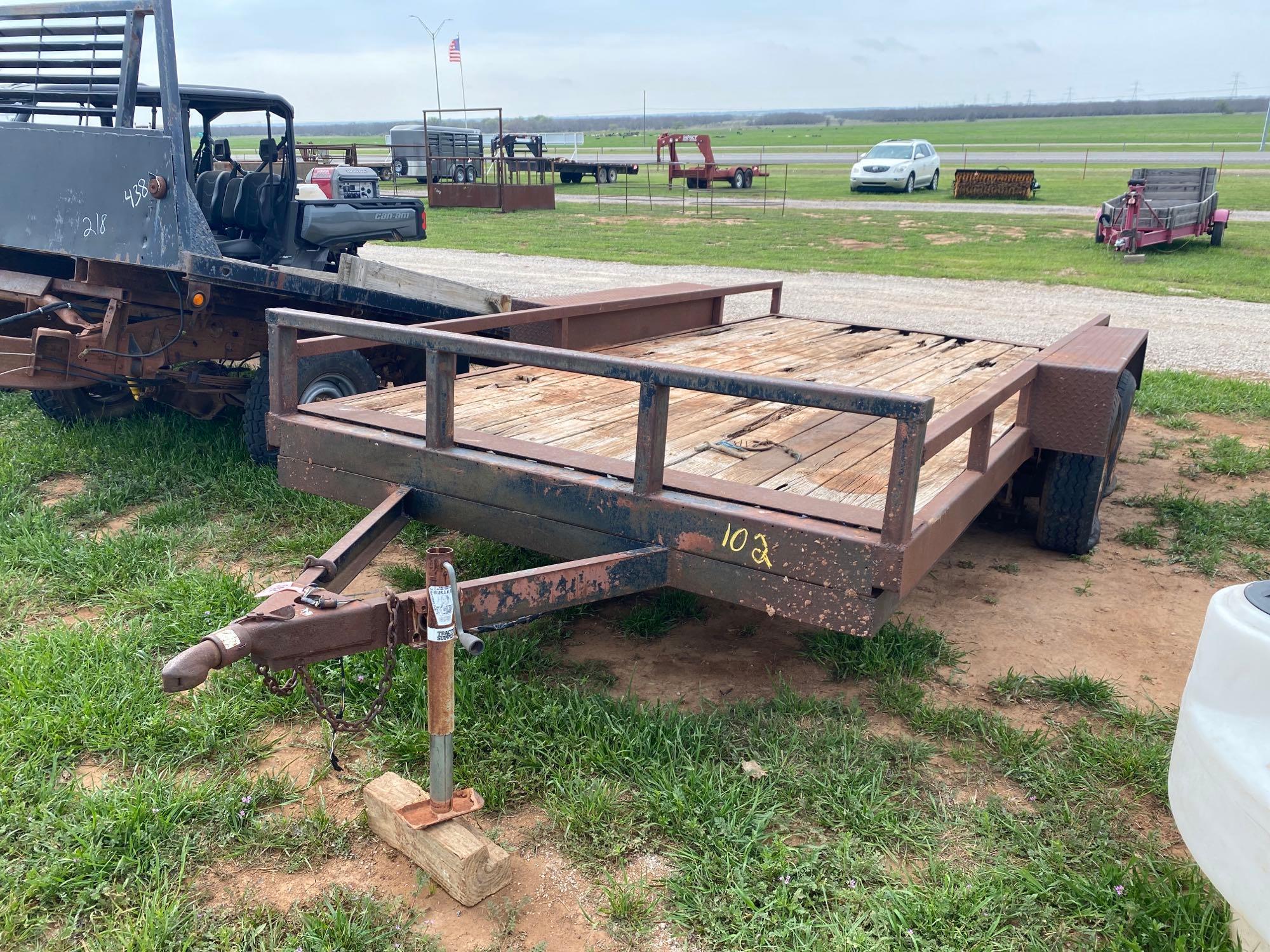 UTILITY TRAILER HEAVY METAL FENDERS 83" WIDE 14 FT LONG 15 INCH TIRES SELLS WITH A BILL OF SALE...