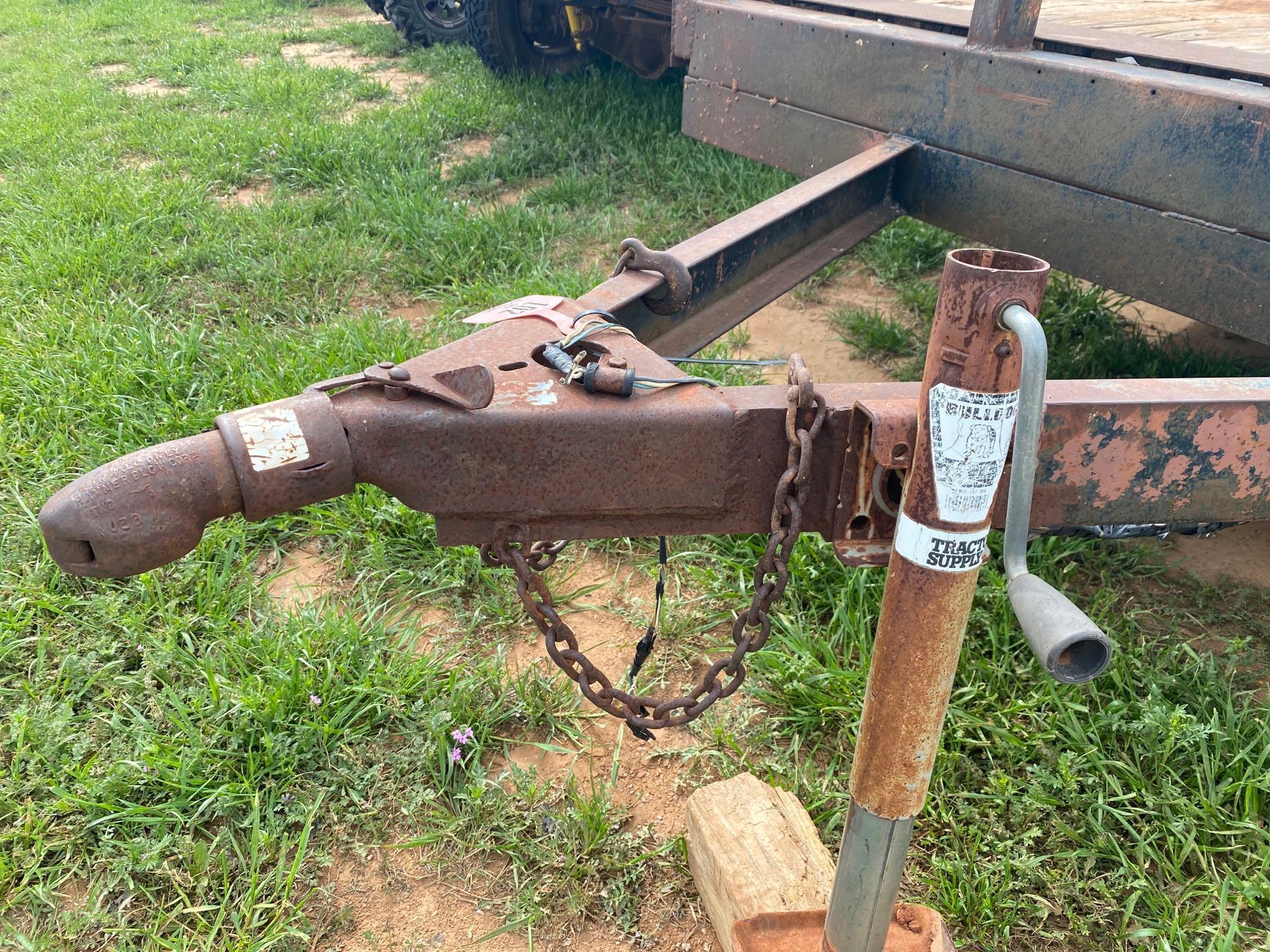 UTILITY TRAILER HEAVY METAL FENDERS 83" WIDE 14 FT LONG 15 INCH TIRES SELLS WITH A BILL OF SALE...