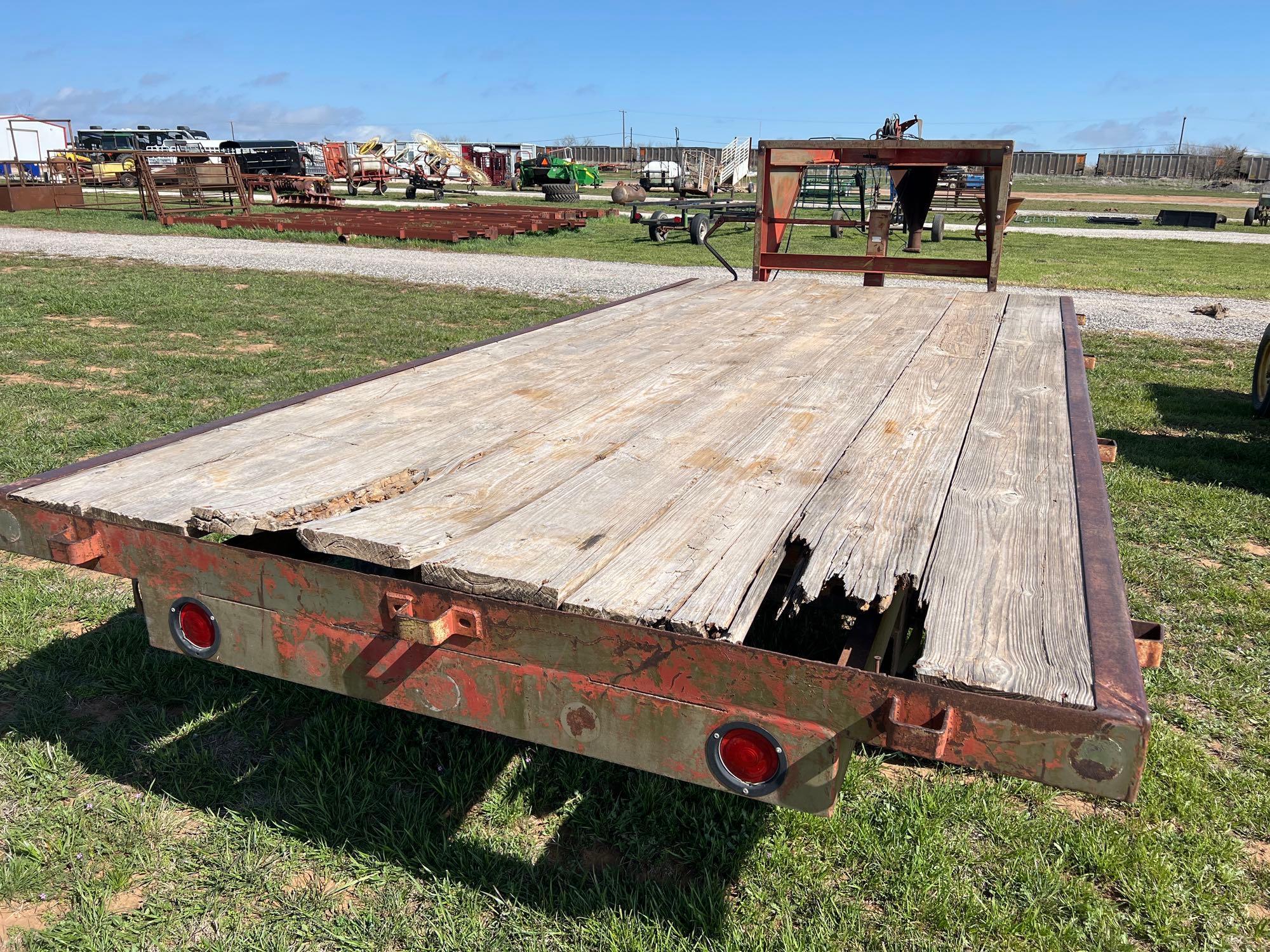 D16 FT FLATBED DECKOVER TRAILER 98" WIDE... QUICK RELEASE HITCH 8 LUG AXLES 16" TIRES BILL OF SALE