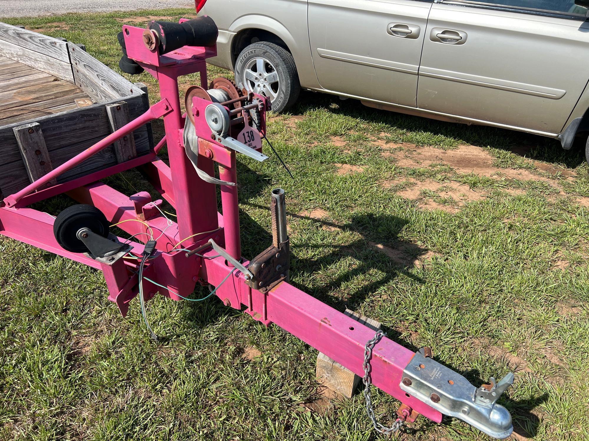 FLATBED TRAILER WOOD SIDES 52" WIDE 12 FT LONG 4 LUG AXLES 12" TIRES REMOVABLE TAIL GATE SELLS WITH