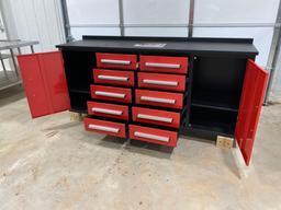 UNUSED 2022 STEELMAN 7FT WORK BENCH 10 DRAWERS AND 2 CABINETS DRAWERS LOCK AND HAVE ANTI SLIP INNERS