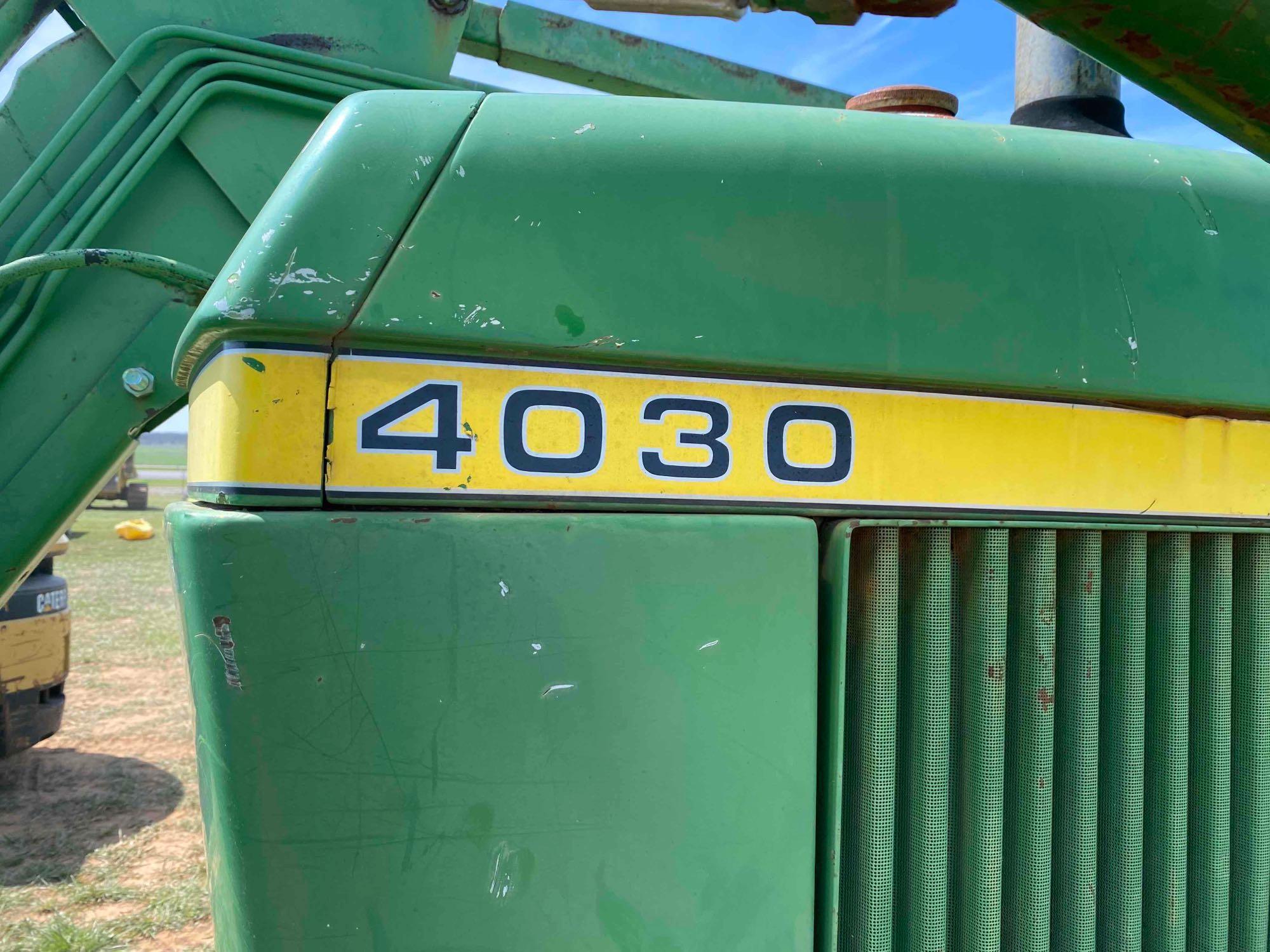 JOHN DEERE 4030... 260 LOADER SYNCRO RANGE TRANSMISSION, 2 REMOTES... 6882 HOURS, OPEN STATION... SE