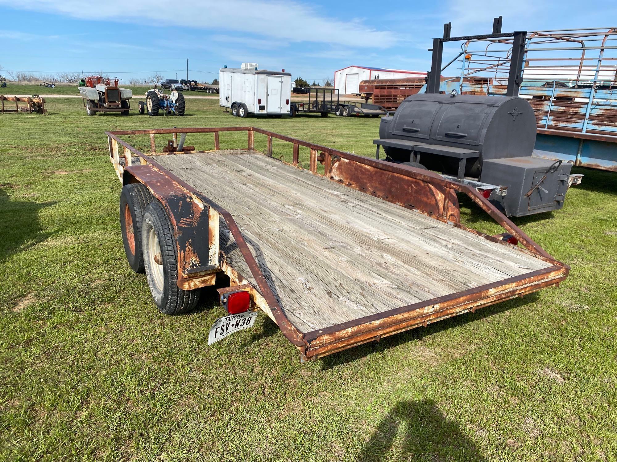 16' X 6' 5" WIDE UTILITY TRAILER... 8 LUG AXLES... 16" TIRES... ???????SELLS WITH A BILL OF SALE ONL