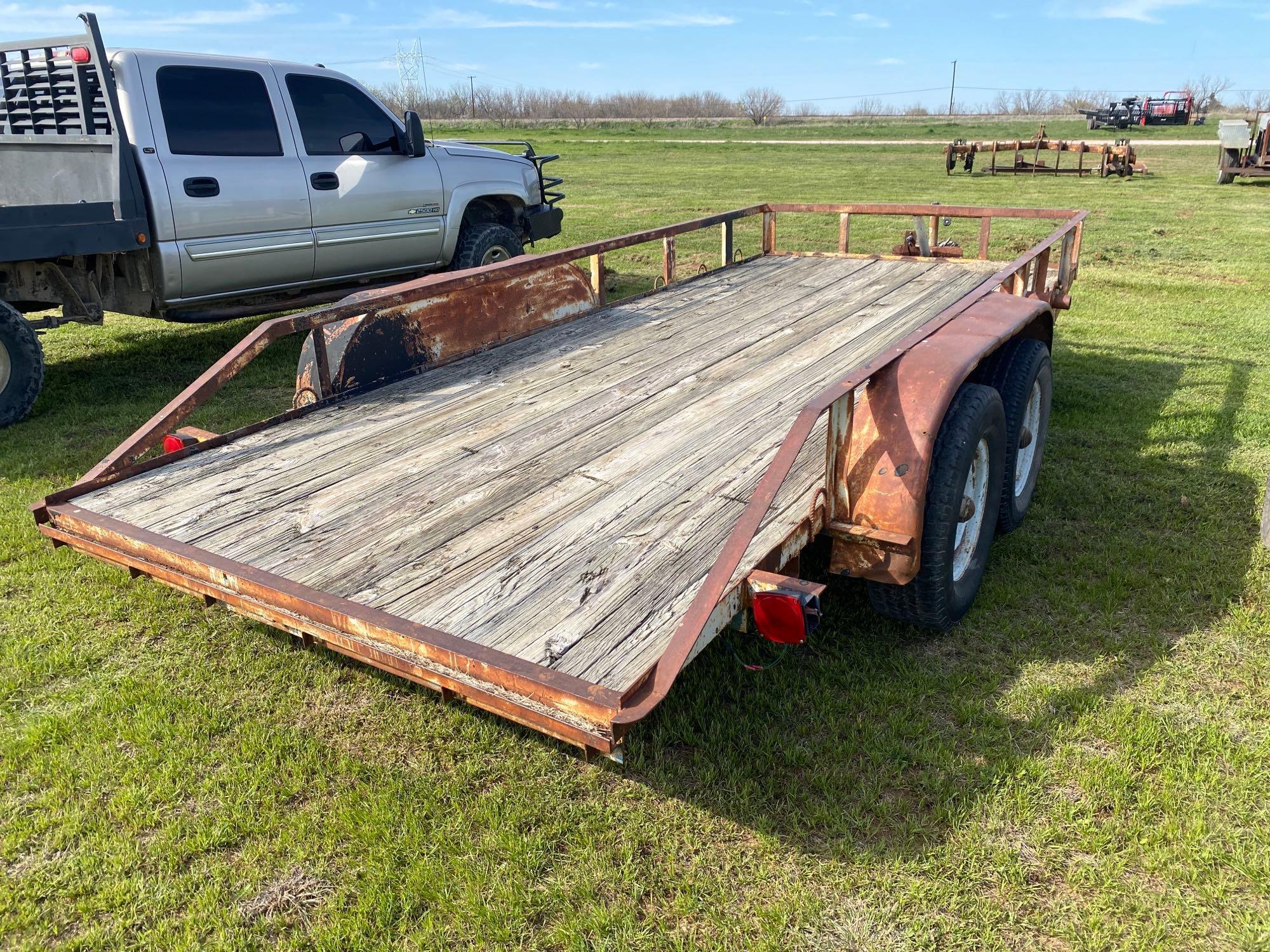 16' X 6' 5" WIDE UTILITY TRAILER... 8 LUG AXLES... 16" TIRES... ???????SELLS WITH A BILL OF SALE ONL