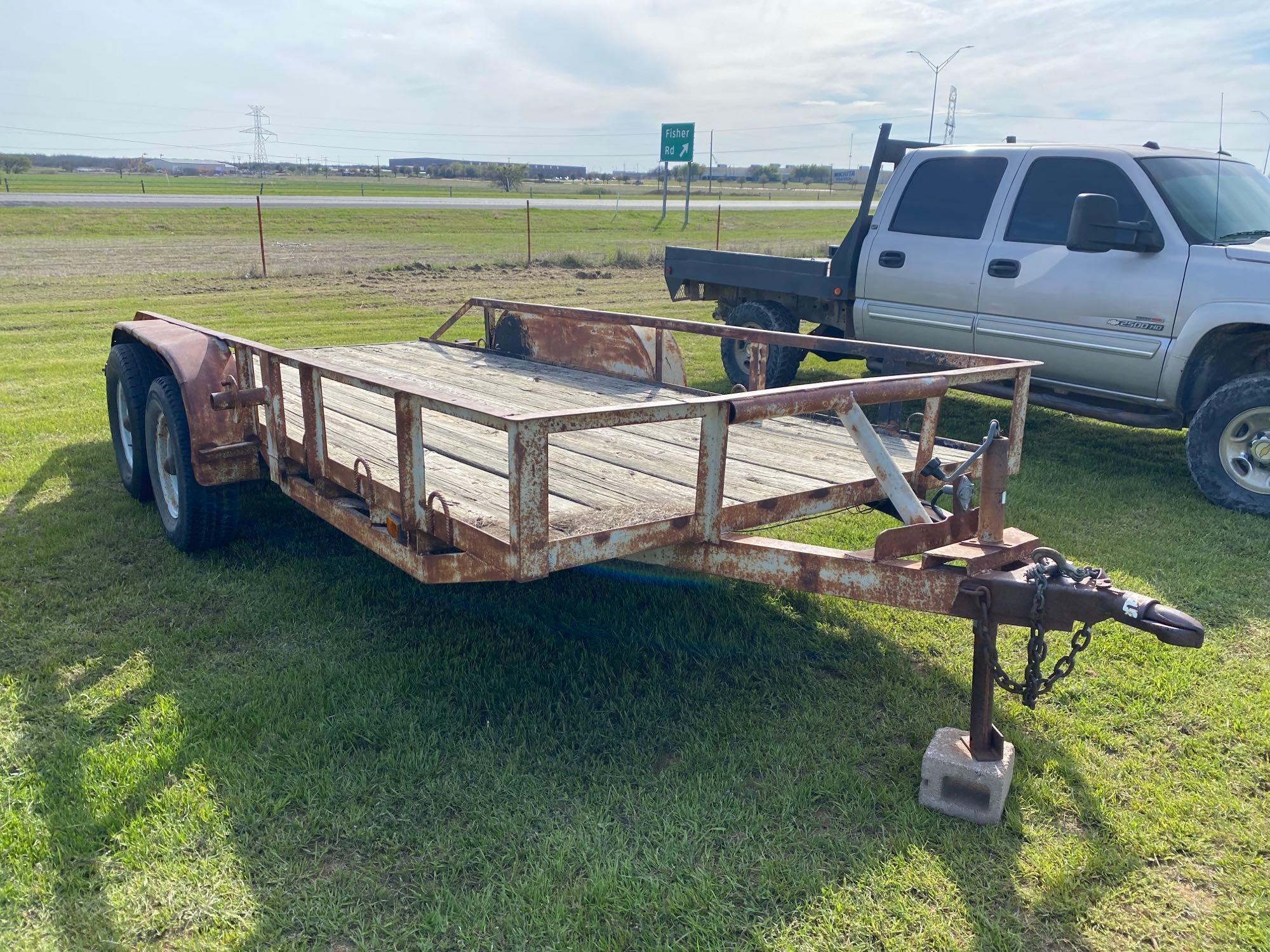 16' X 6' 5" WIDE UTILITY TRAILER... 8 LUG AXLES... 16" TIRES... ???????SELLS WITH A BILL OF SALE ONL