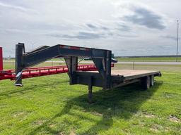 1984... BIG TEX...PULLOVER FLATBED WITH DOVE TAIL 7K 8 LUG AXLES 96" WIDE 20' DECK 3' DOVE SELLS WIT