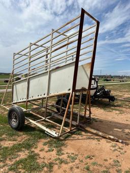 PORTABLE CATTLE LOADING CHUTE NEW METAL FLOOR WITH LOTS OF TRACTION CLEATS NEW TIRES 29" WIDE 128"