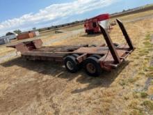 25 FT x 95 IN DOZER TRAILER WITH 2 FOOT DOVE WITH FOLDING RAMPS 8 FT PLATFORM ON NECK SELLS WITH