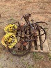 Pallet of Iron Antique Wheels