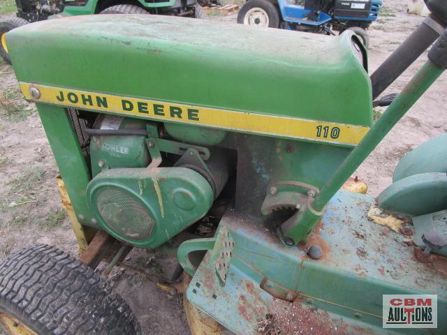 John Deere 110 lawn tractor,K1815 Kohler, S#SNT10310445707M, Seller said all original