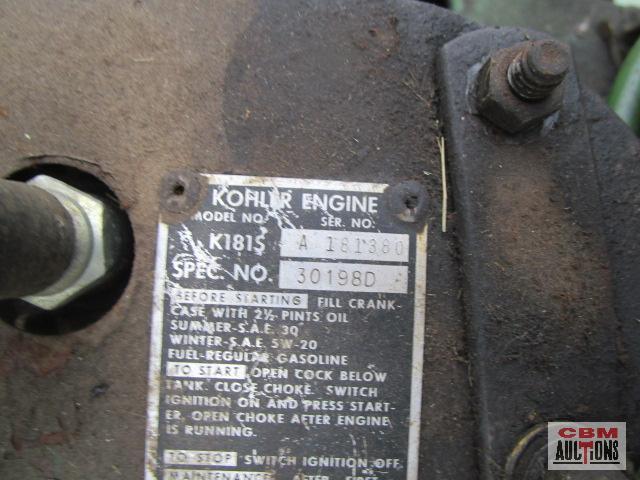 John Deere 110 lawn tractor,K1815 Kohler, S#SNT10310445707M, Seller said all original