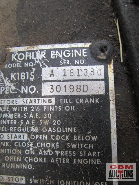 John Deere 110 lawn tractor,K1815 Kohler, S#SNT10310445707M, Seller said all original