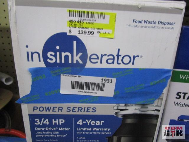 InSinkErator 3/4 HP power series food waste disposal and Culligan water filtration system