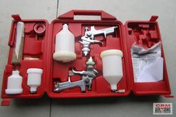 Husky Gravity Feed Spray Gun Kit & Case Red *F