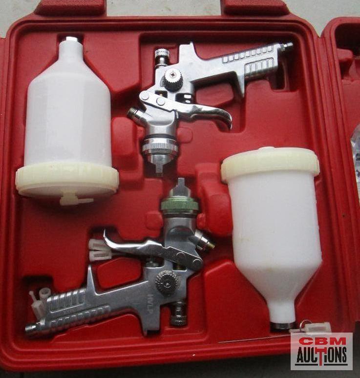 Husky Gravity Feed Spray Gun Kit & Case Red *F