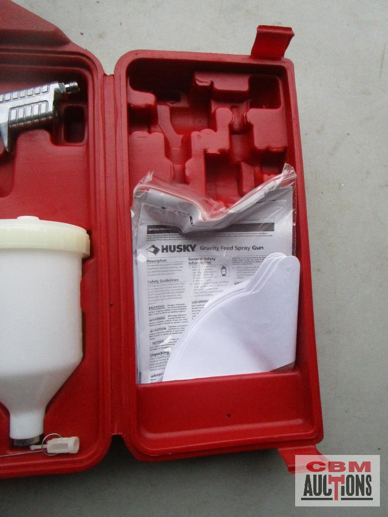 Husky Gravity Feed Spray Gun Kit & Case Red *F