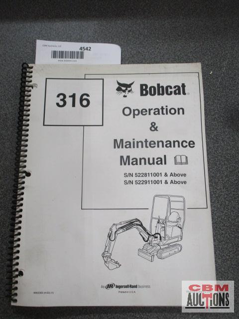 Bobcat 316 Mini Excavator Operation & Maintenance Manual