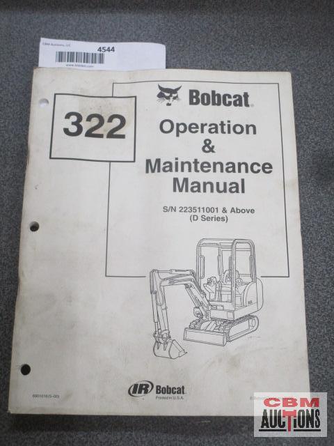 Bobcat 322 Mini Excavator Operation & Maintenance Manual