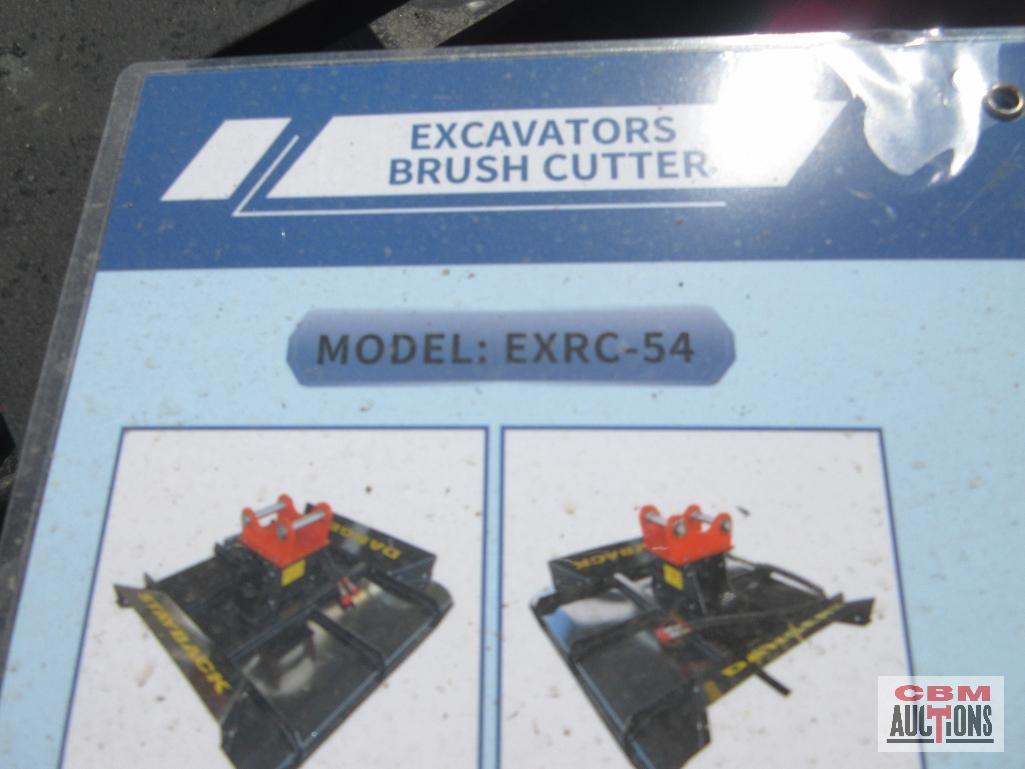 AGROTK EXRC54 54" Excavator Brush Cutter Mower 3 to 8-Ton Carrier, 16-21 GPM, Bracket Caterpillar