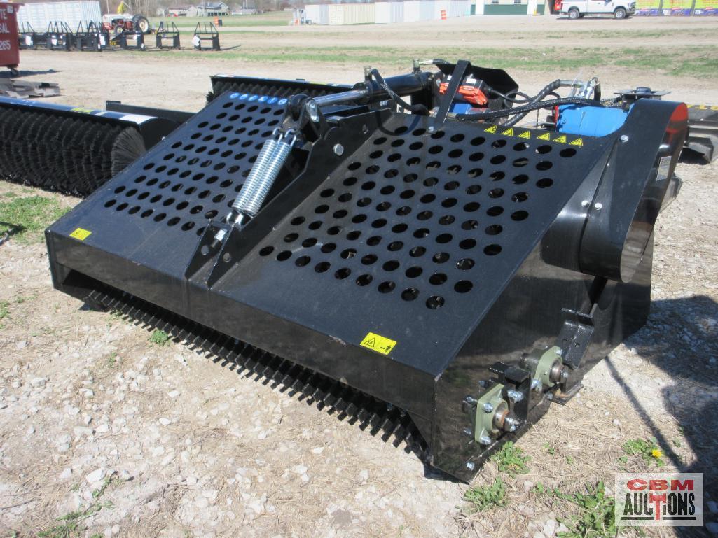 TOPCAT ECSSLR72 72" Skid Steer Loader Landscape Rake Rock Attachment, Capacity 3/4"-6", Hoses &