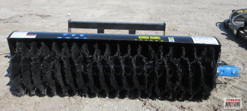 Mower King SSAB72 72" Skid Steer Angle Broom Sweeper...10-25 GPM (Unused)