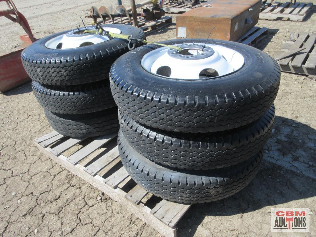 6- Tires & Wheels 8R19.5, 10 Bolt Wheels (Seller Said Removed From Chevy Motor Home)