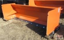 8' Skid Steer Snow Pusher With Steel Cutting Blade & Bolt On Skid Shoes, Weighs #540 (Unused)