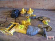 Dewalt 18 Volt Cordless Tools, Sawall, Drill/Hammer & 1/2" Impact With Batteries & Charger (Runs)