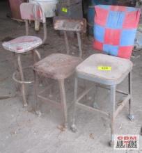 3- Vintage Metal Chairs & Stools