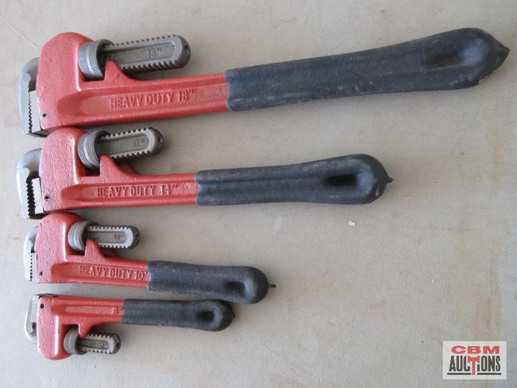 Unbranded Heavy Duty Pipe Wrench Set Sizes: 8", 10", 14" & 18" *BLT