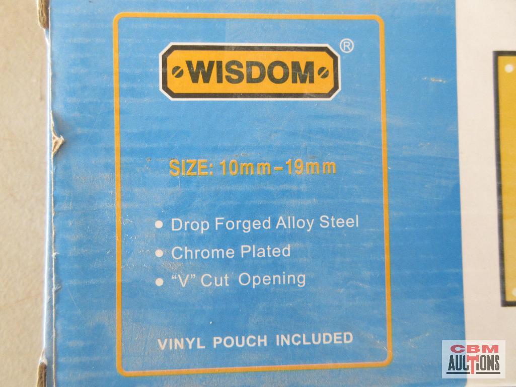 Wisdom 01-AW10-1 10pc Metric Open Ended Angle Wrench Set w/ Storage Pouch Sizes: 10mm-19mm *BLF