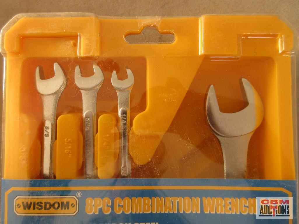 Wisdom 81-TK24 8pc SAE Combination Wrench Set... Sizes: 1/4" - 5/8" Cal-Hawk 8pc Ball Head Hex Drive