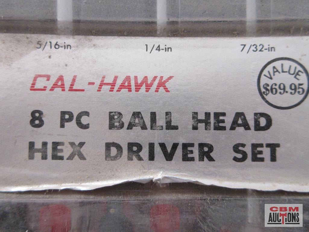 Wisdom 81-TK24 8pc SAE Combination Wrench Set Sizes: 1/4" - 5/8" Cal-Hawk 8pc Ball Head Hex Driver