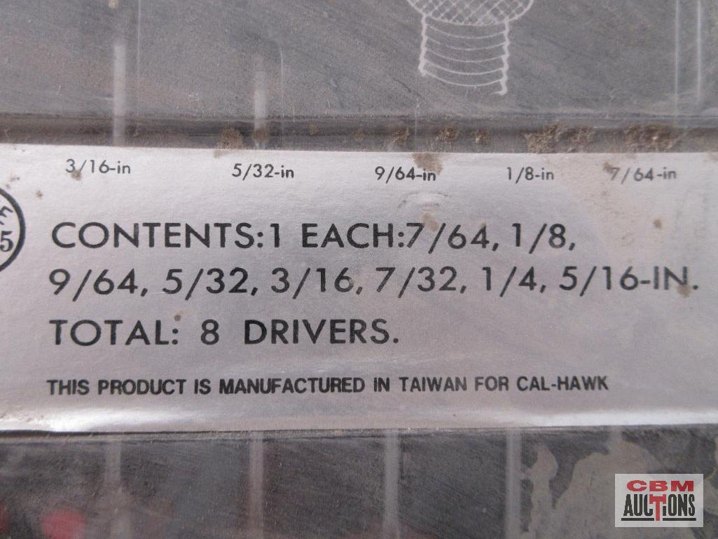 Wisdom 81-TK24 8pc SAE Combination Wrench Set Sizes: 1/4" - 5/8" Cal-Hawk 8pc Ball Head Hex Driver