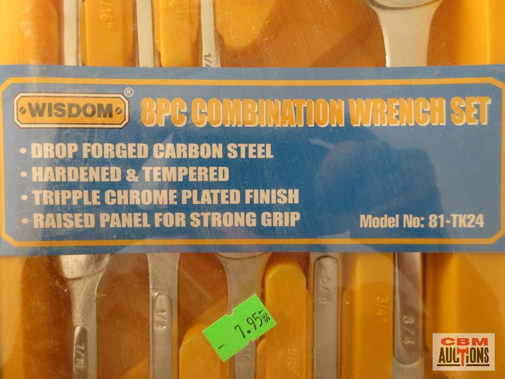 Wisdom 81-TK24 8pc SAE Combination Wrench Set Sizes: 1/4" - 5/8" Cal-Hawk 8pc Ball Head Hex Driver